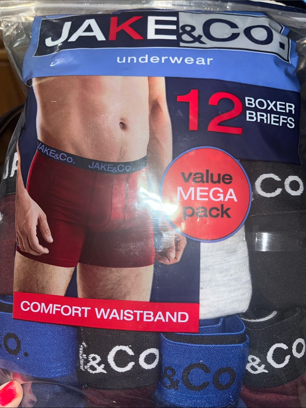 Men's Red Boxer Briefs - Comfort Waistband (12-Pack)